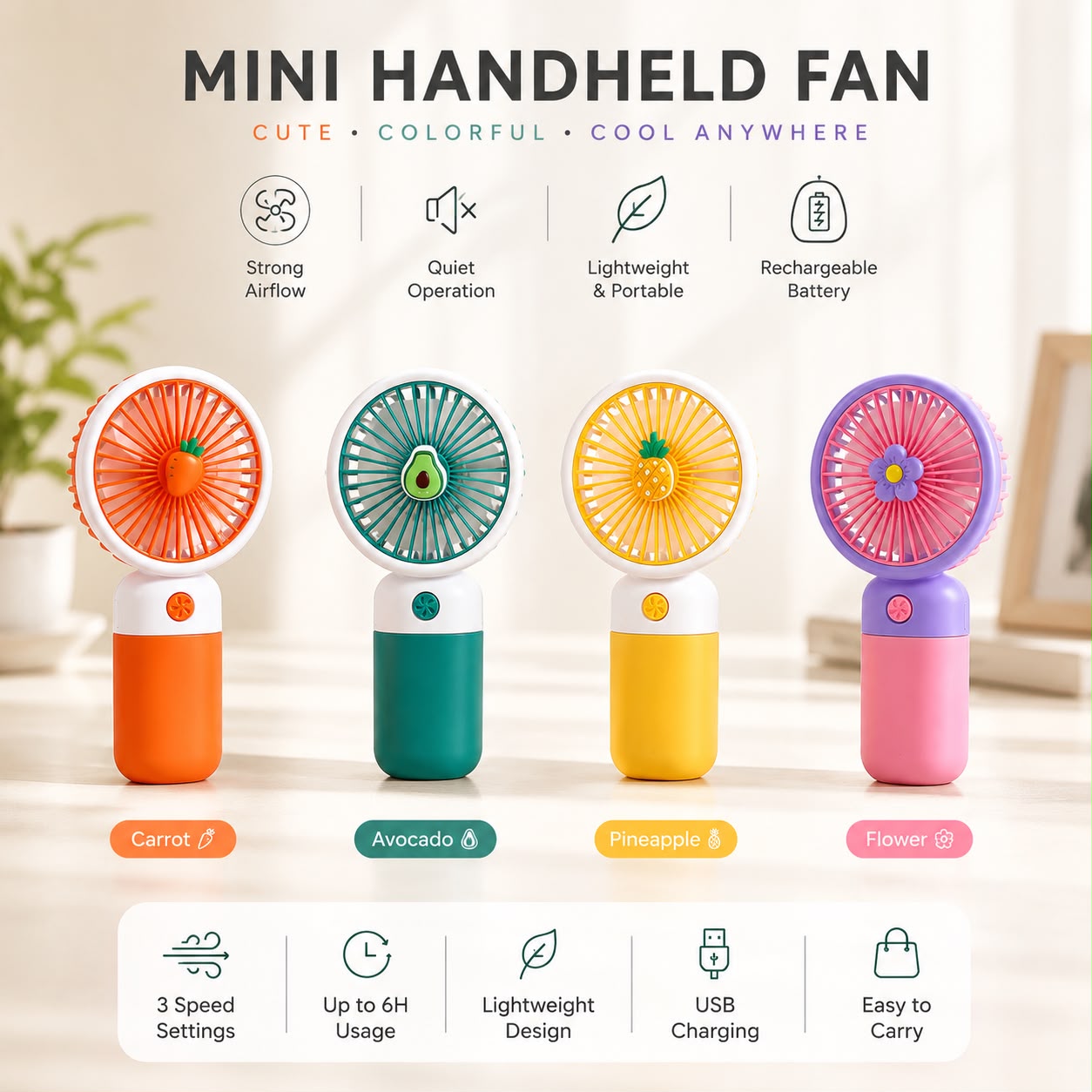 Portable Handheld Fan for Outdoor